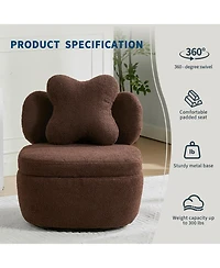 homfan Soft Toy Bear Accent Chair, Boucle Cloud-Shape Armchair for Living Room or Bedroom, Cute Cozy Sofa, Fabric