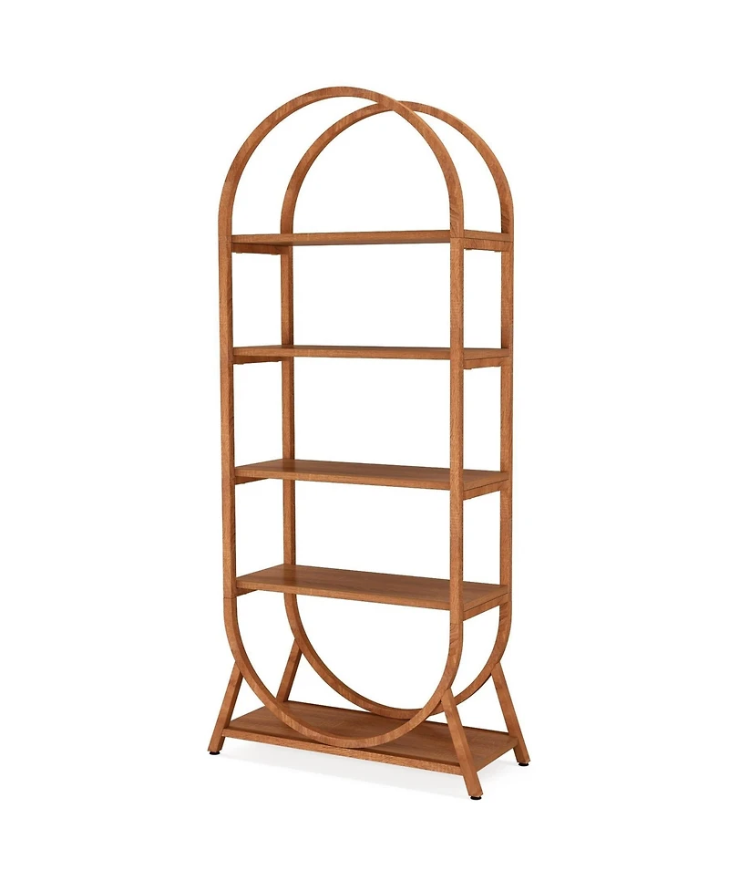 Slickblue Modern 5-Tier Open Bookcase with Arched Shelves