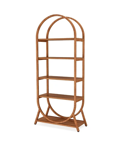 Slickblue Modern 5-Tier Open Bookcase with Arched Shelves