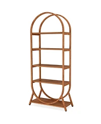 Slickblue Modern 5-Tier Open Bookcase with Arched Shelves