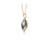 Genevive Elegant 14K Gold Plated Unique Abalone Shell Pendant Necklace