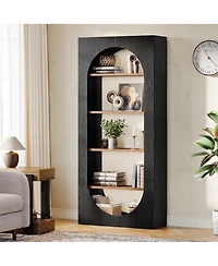 Slickblue Freestanding 5 Shelf Arched Bookcase Storage Organizer Unit