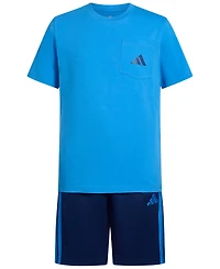 adidas Boys' 8-16 Short-Sleeve T-Shirt and Shorts, 2-Piece Set