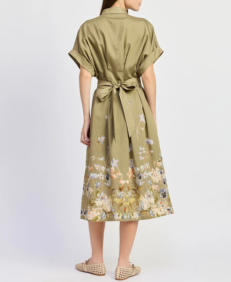 En Saison Women's Yvette Short-Sleeve Midi Dress