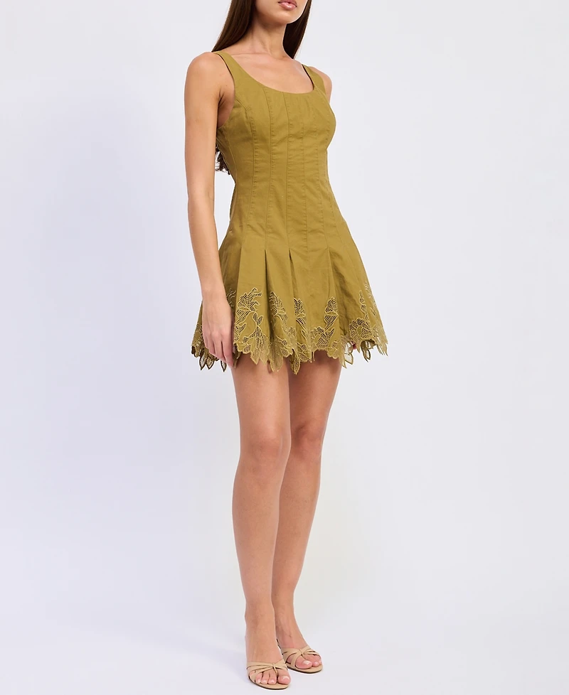 En Saison Women's Elin Embroidered Sleeveless Mini Dress