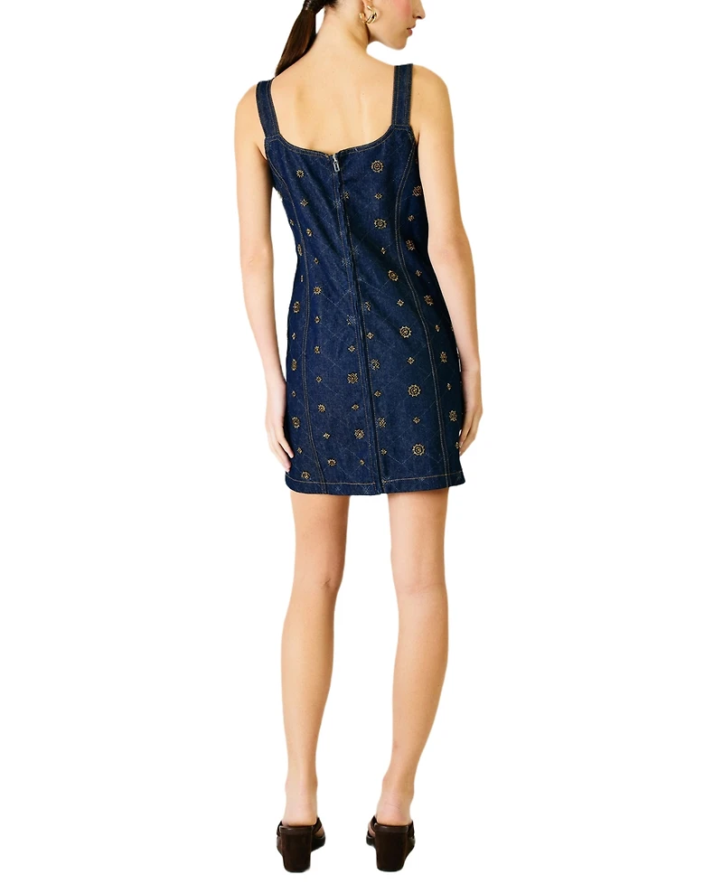 Line & Dot Women's Attina Square Neck A-Line Mini Dress