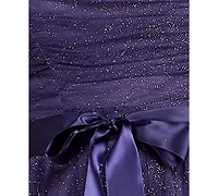 pear culture Juniors' Ombre Glitter Ruffled Petal Dress
