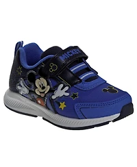 Disney Little Boys Mickey Mouse Light Up Sneakers Flashing Lights Play Ready Comfort Fit Easy On/Off (Toddler 5-10/ 11-12)