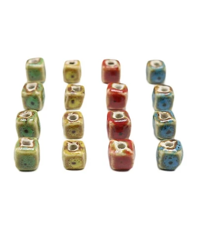 Sevorley 100Piece Set Ceramic Cube Beads for Diy Bracelet Necklace Jewelry Making