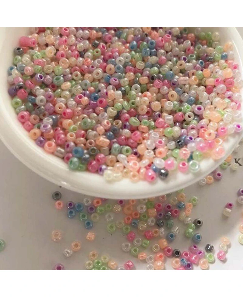Sevorley 100g 2mm Glass Beads for Diy Bracelet Necklace Jewelry Making