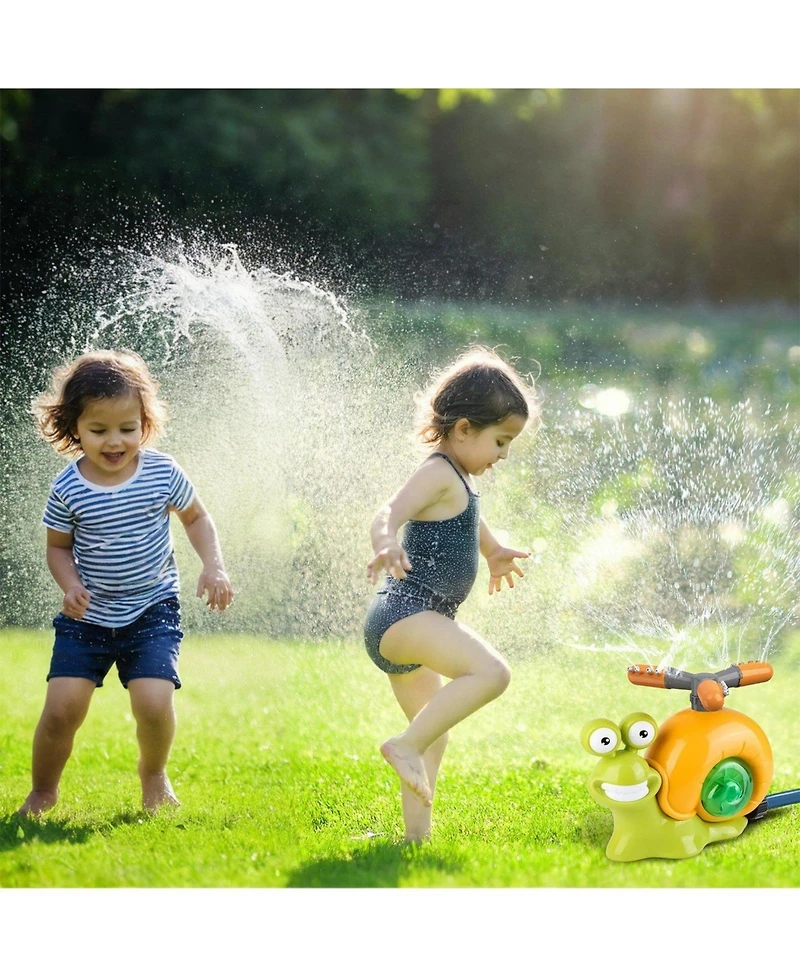 Sevorley 2-in-1 Snail Water Sprinkler Baseball Toy with Rotating Spray for Kids