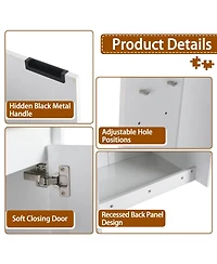 Sillysis 24 Inch Modern Wall Mounted Bathroom Vanity with Resin Sink, Soft Close Doors, Water-Resistant Cabinet, Small Wall Storage
