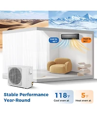 Gymax Btu Mini Split Air Conditioner and Heater 21 SEER2 208-230V Ac Unit