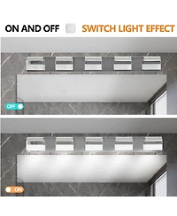 Midola Modern Bathroom Vanity Lighting 5-Light Led Vanity Lights Over Mirror Bath Wall Lighting