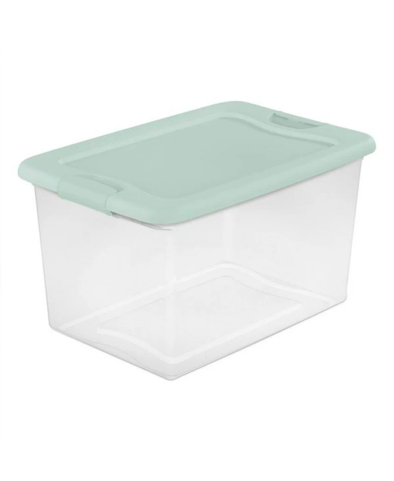 Sterilite 6 Pack 64 Qt Latching Box, Plastic Storage Bin with Lid, Mindful Mint