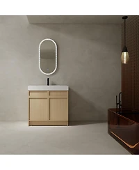 Sillysis 35 Inch Freestanding Bathroom Vanity with Resin Sink, Soft Close Doors, Adjustable Shelf, Ample Storage for Modern Bathrooms