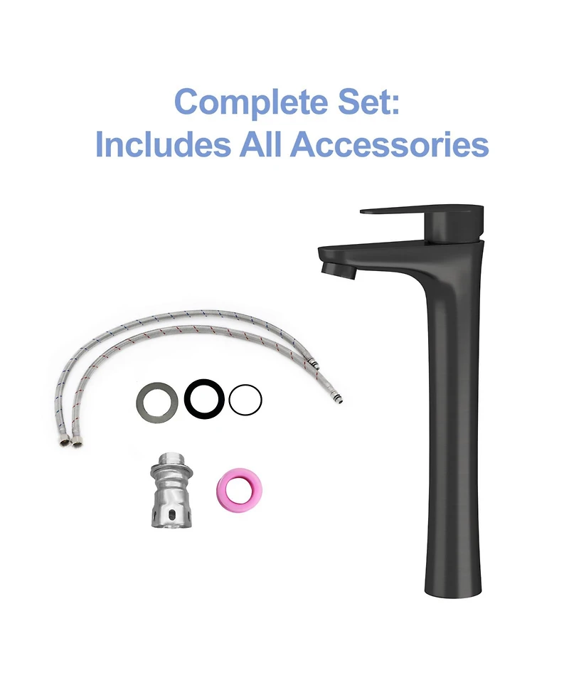 Phying Oil-Rubbed Bronze Vessel Sink Faucet Single Handle Tall Bathroom Sink Faucet Vanity Bathroom Faucet