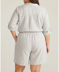 Universal Standard Plus Juniper Linen Easy Pull-On Shorts