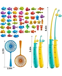 Gnuadz 55 Magnetic Fishing Toy Pole Rod Net Pool Bath Outdoor Party Kids