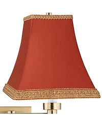Barnes and Ivy Alta Swing Arm Plug-In Wall Lamp with Square Shade for Bedroom and Living Room