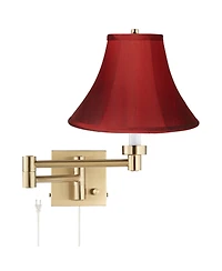 Barnes and Ivy Alta Warm Gold Plug-In Swing Arm Wall Lamp