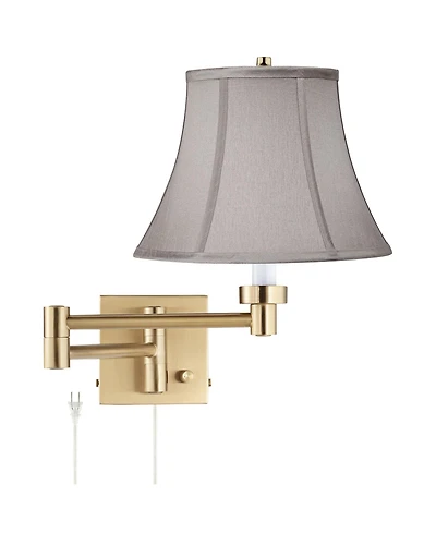 Barnes and Ivy Alta Plug-In Swing Arm Wall Lamp with Bell Shade