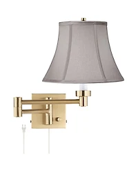 Barnes and Ivy Alta Plug-In Swing Arm Wall Lamp with Bell Shade