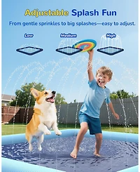 Aofar Non-slip Splash Sprinkler Pad for Kids and Dogs Outdoor Summer Water Play Mat