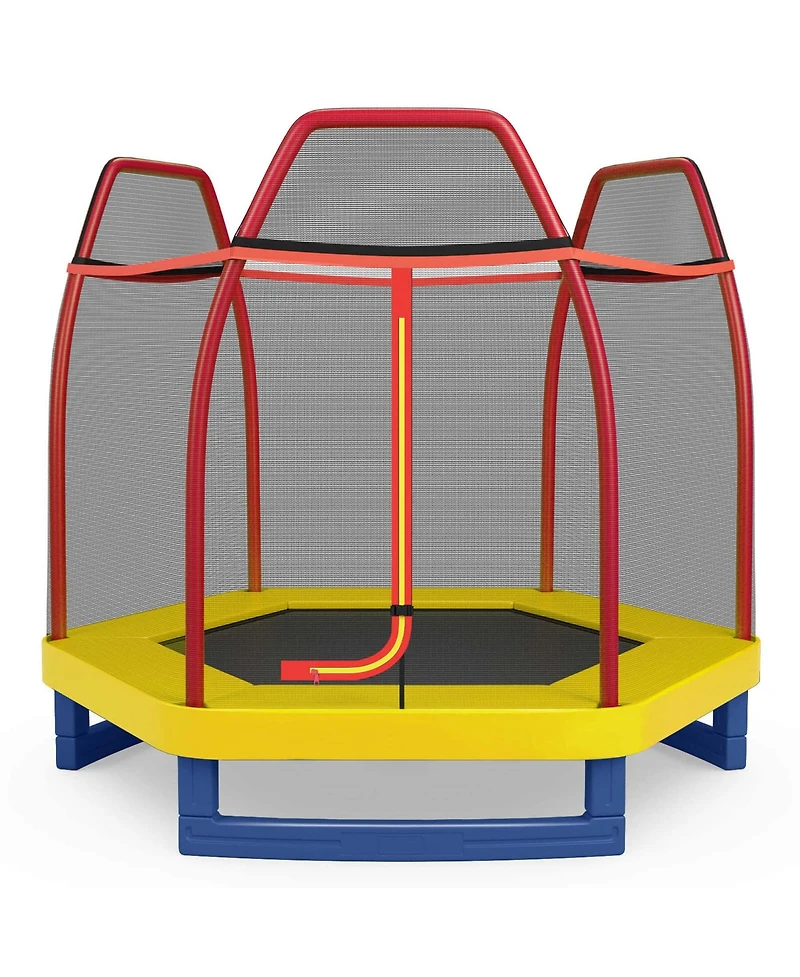Costway 7FT Kids Trampoline Outdoor Indoor Recreational Bounce Jumper