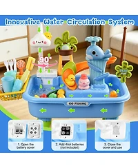 Gnuadz Water Table Sensory Electric Pump Kitchen Fishing Playset
