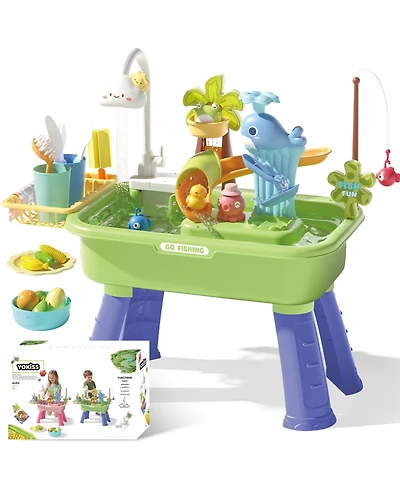 Gnuadz Sand Water Table Fishing Game Kitchen Sink Summer Toy
