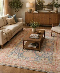 Amer Rugs Century Cen-15 Navy/ Pink 3'11" x 5'11" Area Rug