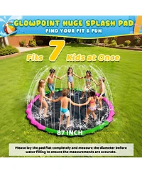 Aofar 87" Splash Pad Water Sprinkler Pool Outdoor Family Fun