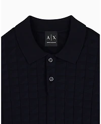 A|X Armani Exchange Men's Viscose Grid Polo Shirt