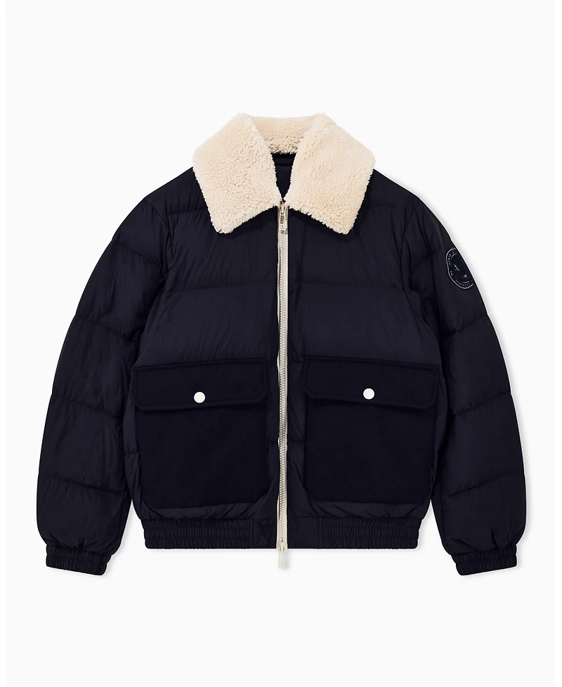 A|X Armani Exchange Men's Crossover Sherpa Collar Down Bomber Jacket