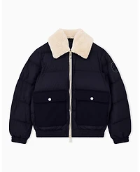 A|X Armani Exchange Men's Crossover Sherpa Collar Down Bomber Jacket