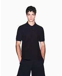 A|X Armani Exchange Men's Mercerized Jacquard Cotton All Over Logo Polo Shirt