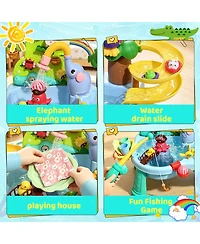 Gnuadz Water Table Sensory Sand Electric Pump Elephant Sprinkler Fishing Toy