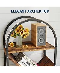 Gaomon Tree Bookshelf with 2 Fabric Drawers, 6-Tier Tall Narrow Bookcase for Small Spaces, Industrial Book Shelf Organizer for Bedroom Living Room