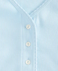 On 34th Women's Ruffle-Trim Button-Front Short-Sleeve Ribbed Top, Macy's Exclusive