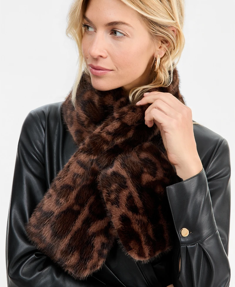 I.n.c. International Concepts Women's Leopard-Print Faux-Fur Muffler, Macy's Exclusive
