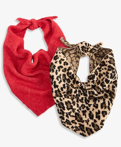 I.n.c. International Concepts Women's Leopard-Print and Solid Two-Pack Triangle Scarf Gift Set, Macy's Exclusive