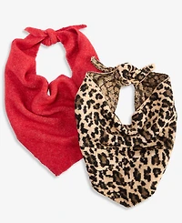 I.n.c. International Concepts Women's Leopard-Print and Solid Two-Pack Triangle Scarf Gift Set, Macy's Exclusive