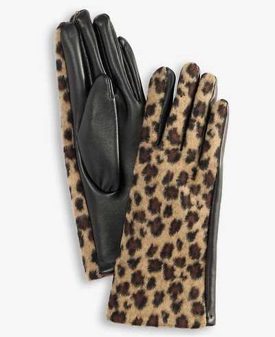 I.n.c. International Concepts Women's Brushed Leopard Gloves, Macy's Exclusive