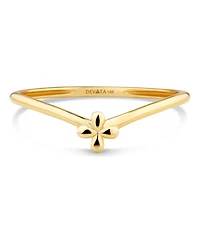 Devata Flower on Chevron Ring 14K Gold