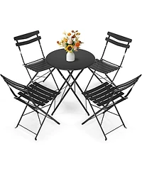 gaomon 5-piece folding bistro set with durable metal frame, no assembly required-perfect for patio, balcony, garden, or indoor use.