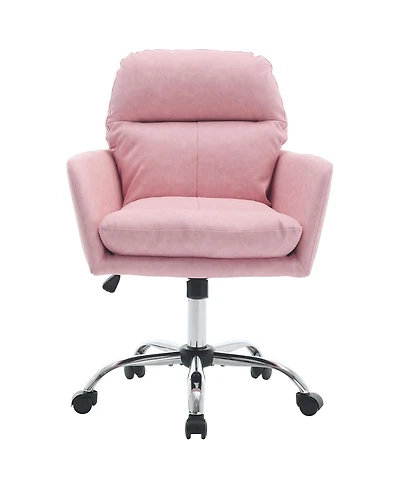 Rainsken Pu Leather Office Desk Chair - 360degree(s) Swivel, Height Adjustable, Thick Padded Seat, Ergonomic Computer Chair for Study Room