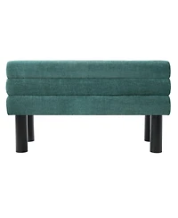 Rainsken Upholstered Dining Bench with Backrest, End of Bed and Entryway Ottoman with Rubber Wood Legs for Dining Room and Bedroom, 300 Lbs Support