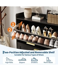 gaomon entryway shoe cabinet with double-layer flip-top drawers, adjustable shelves, and a dust-proof back panel freestanding storage