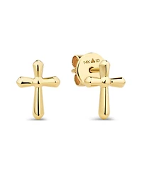 Devata Cross Stud Earrings in 14K Gold